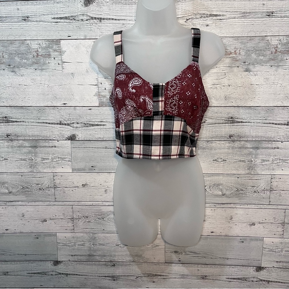 SO Mixed Print Crop Tank Size M